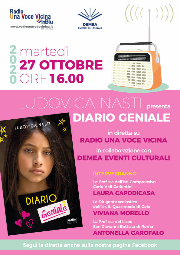 Ludovica Nasti in diretta per presentare il suo Diario geniale!